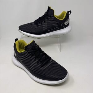 FootJoy Flex XP Golf Shoes Mens 9M Black Lime Spikeless Athletic Lace‎ Up